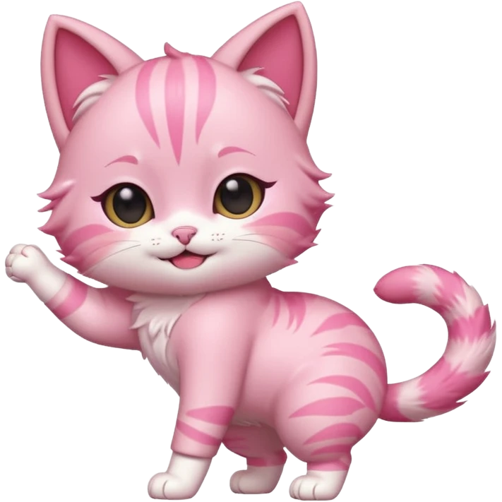 chibi anime pink cat twerking emoji