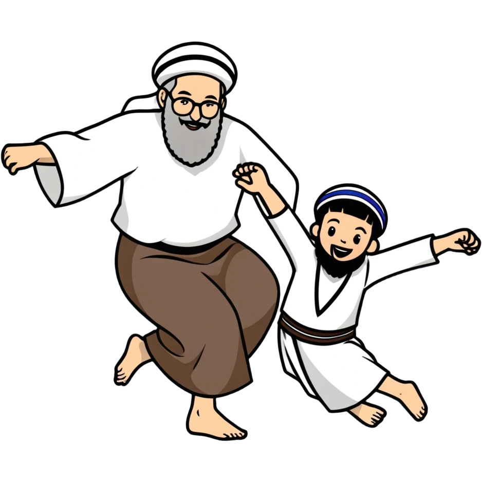 Israeli rabbi kicking out Palestinian kid  emoji