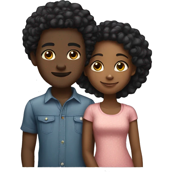 Black couple kids emoji