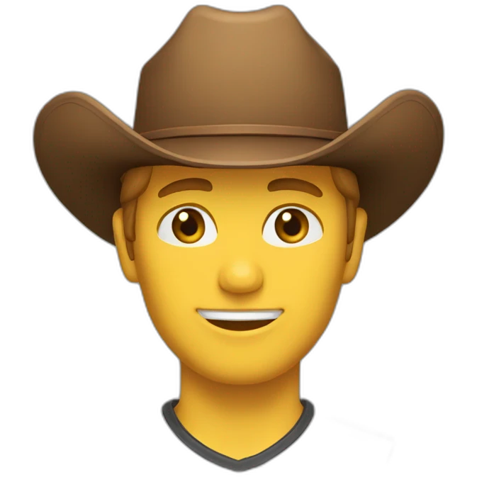 Man Georgian Hazel hair cowboy hat emoji