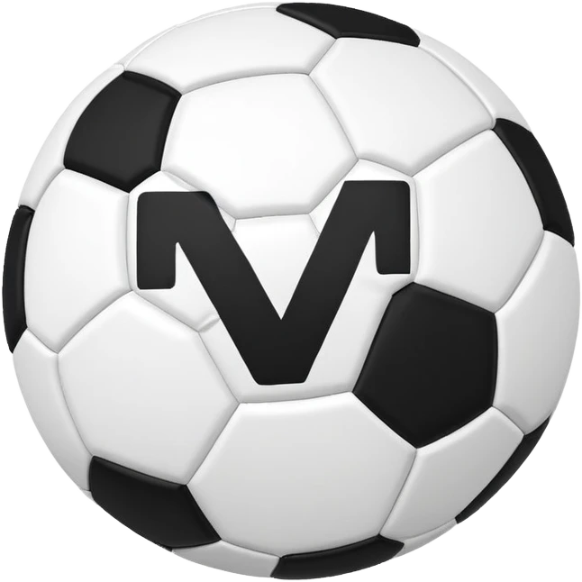 the letter M in the form of a soccer ball emoji