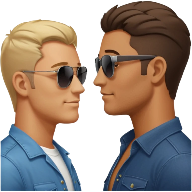 men in profile talking emoji