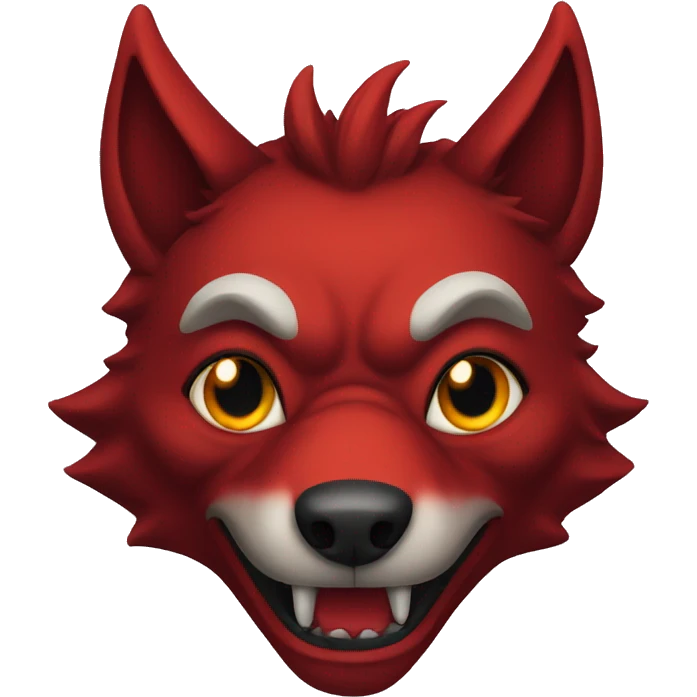 Red demon wolf emoji