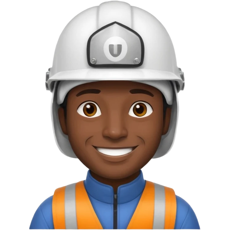 Ingeniero morocho con casco blanco emoji