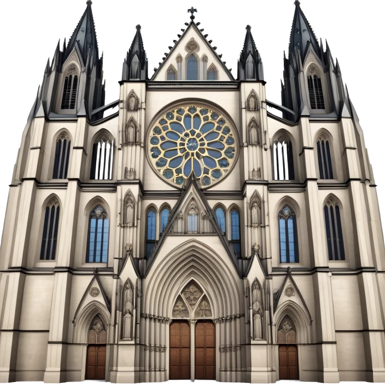 Cinematic Realistic Cologne Cathedral Landmark Emoji, showcasing Gothic architecture rendered with detailed stone textures and majestic, dynamic lighting. emoji