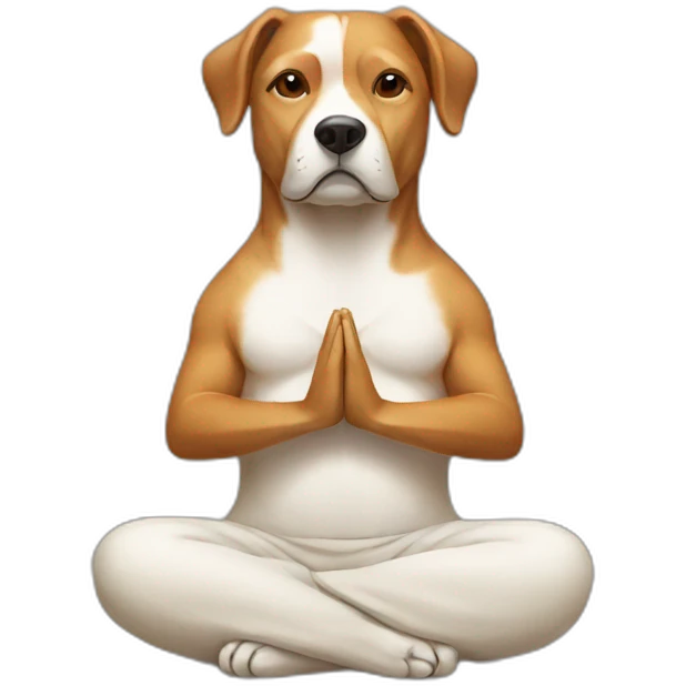 Meditating dog emoji