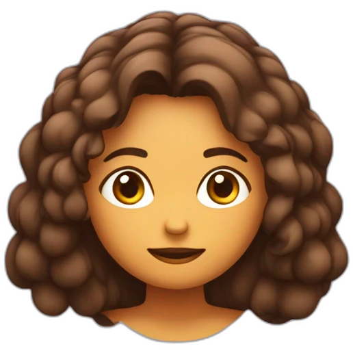 Chica caucásica pelo marrón largo ondulado meditando emoji