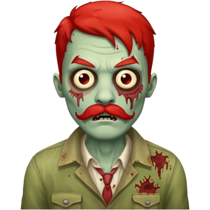 zombie with red mustache emoji