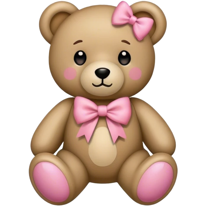 Teddy bear with khaki pink bow emoji