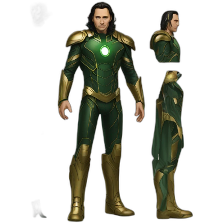 Loki full body with iron man suite mark 3 emoji