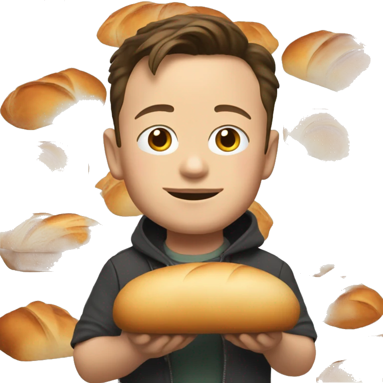 elon musk got bread kid emoji