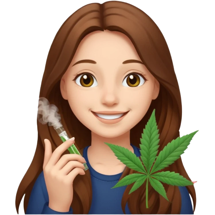 Girl happy smelling marijuana  emoji