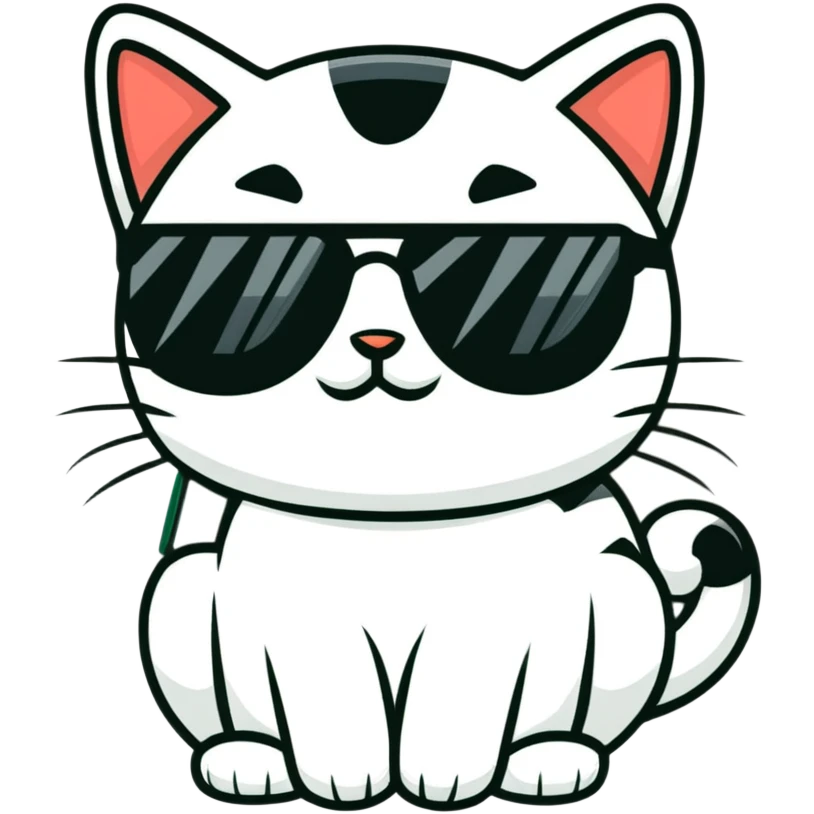 cool cat wearing sunglasses emoji