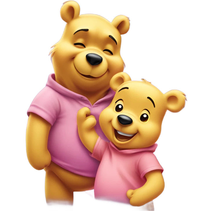 Winnie the Pooh and Rooh with sparkles in a pink heart emoji