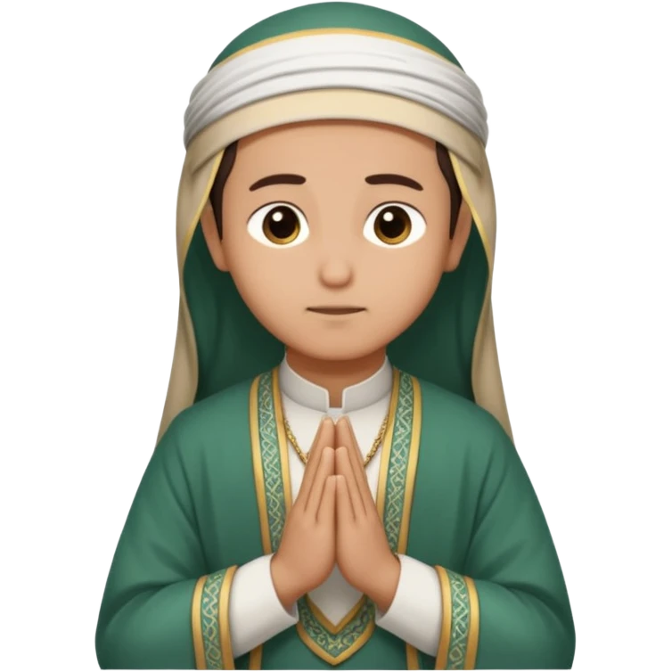 Make a person praying in Islam religion make it a sideways facing  emoji