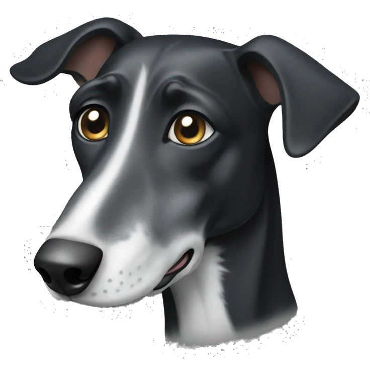 Black grey hound with white nose  emoji