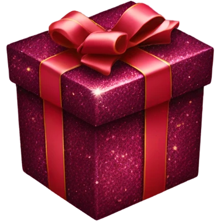 Burgundy glitter present  emoji