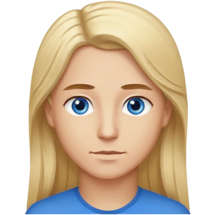 Man with blonde hair and blue eyes. Woman with long brown hair and brown eyes emoji