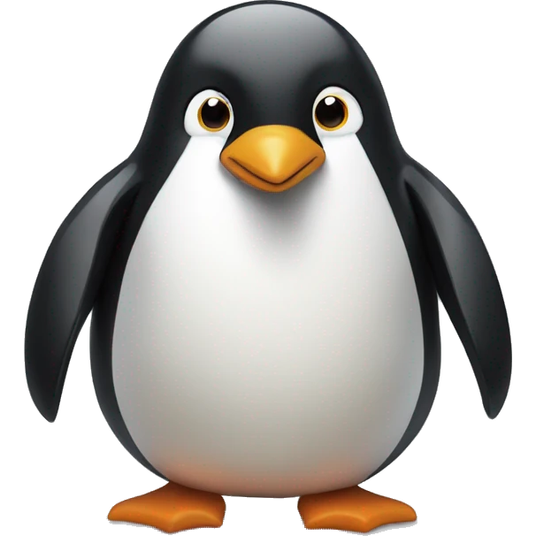 Penguin eating chicken emoji