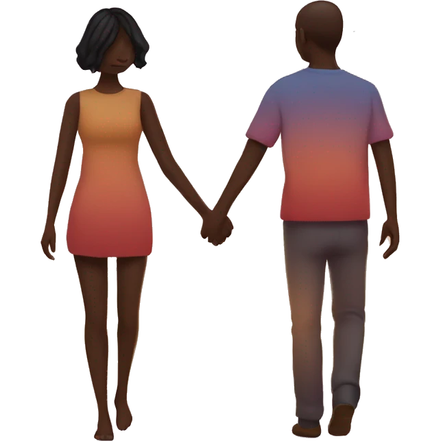 couple holding hands sunset emoji