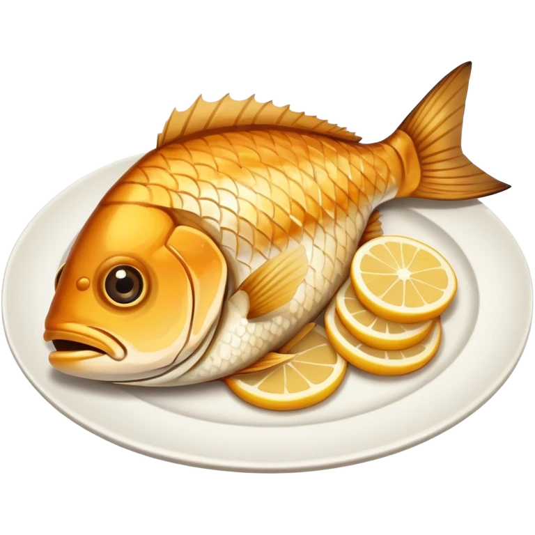 Fried fish with no face emoji