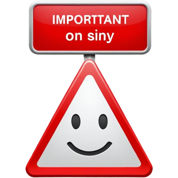 The word "important" on a red sign emoji