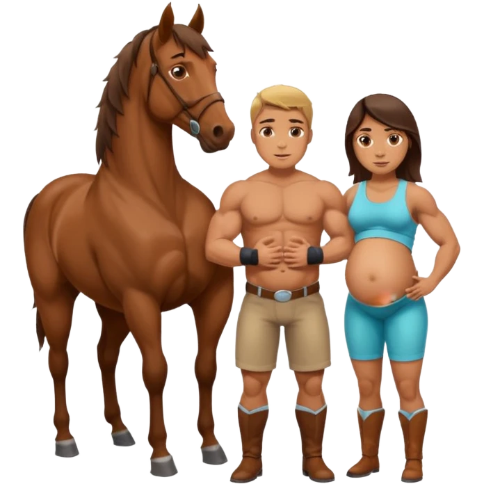 pregnant male with horse emoji