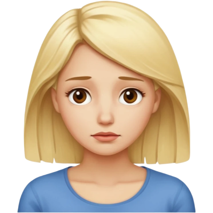 blonde woman sighing emoji