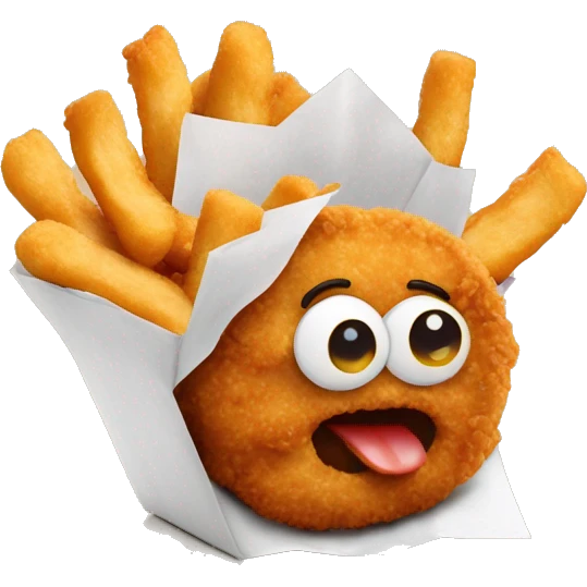 Chicken nuggets with curly fries emoji