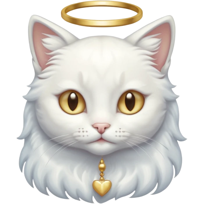 Pastel pale whitish shiny divine glorious holy glossy angel cat emoji