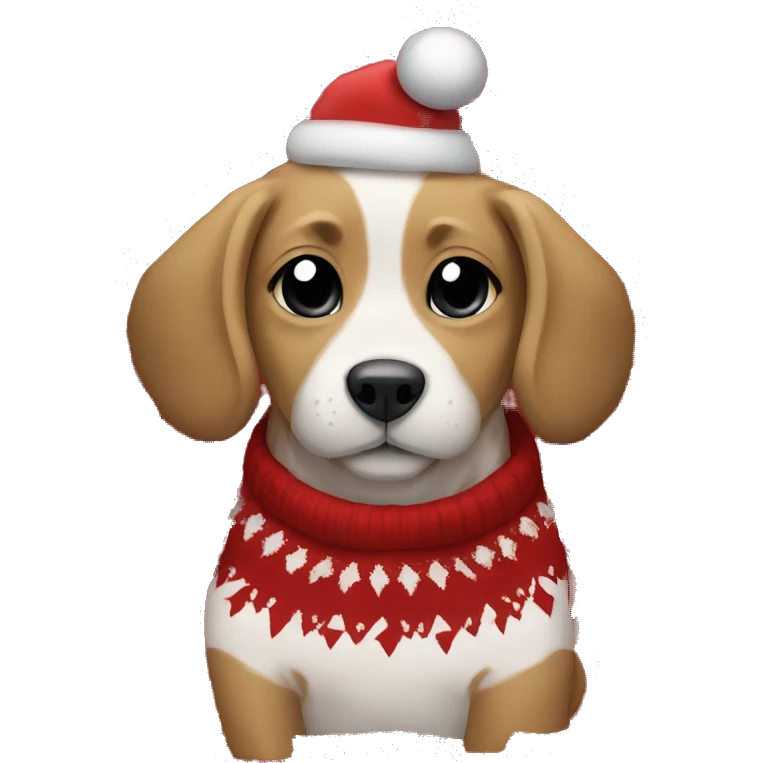 puppy wearing a Christmas sweater  emoji