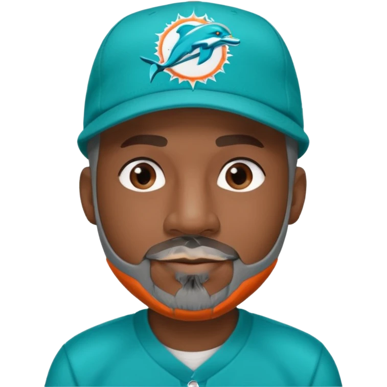 Black man with gray goatee wearing a Dolphins cap emoji