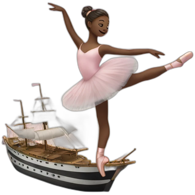 a ballerina on a ship emoji