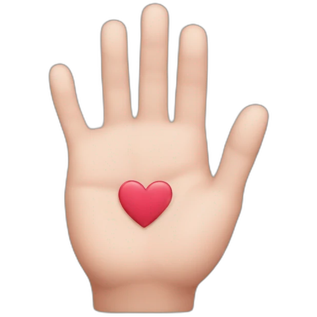 Hand shaped like heart emoji
