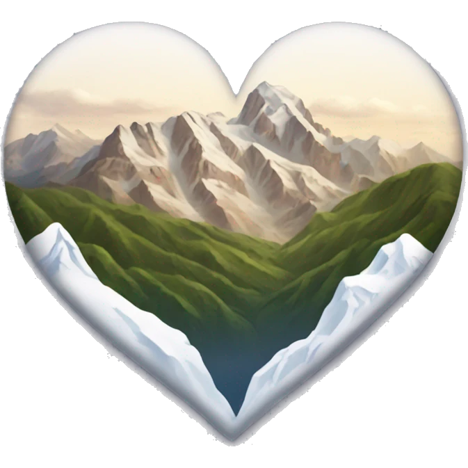 Emoji coeur blanc avec montagne  emoji