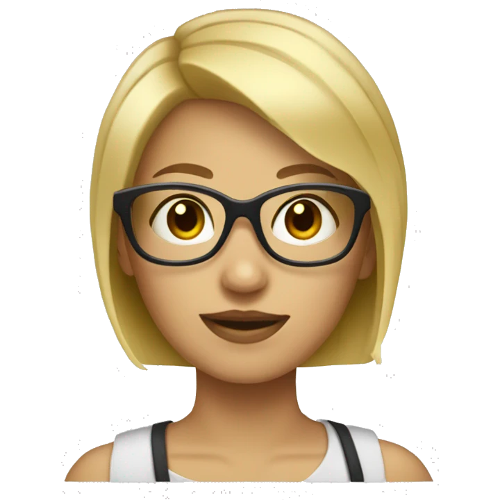 blonde girl with short hair and glases emoji