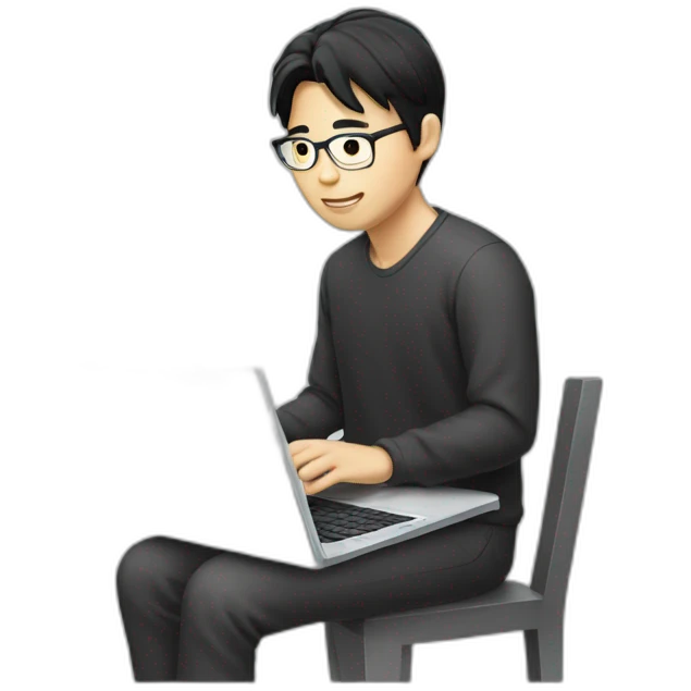asia-glass-man-black-hair-with-laptop emoji