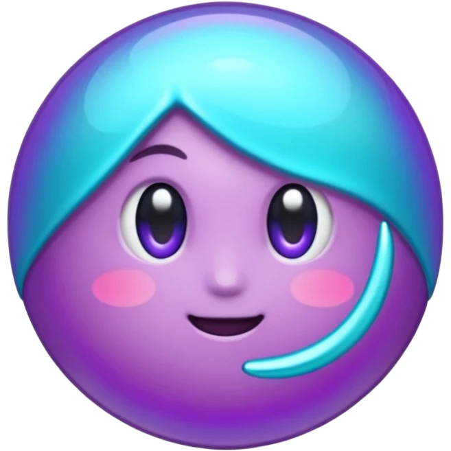 glitter purple and cian pin emoji