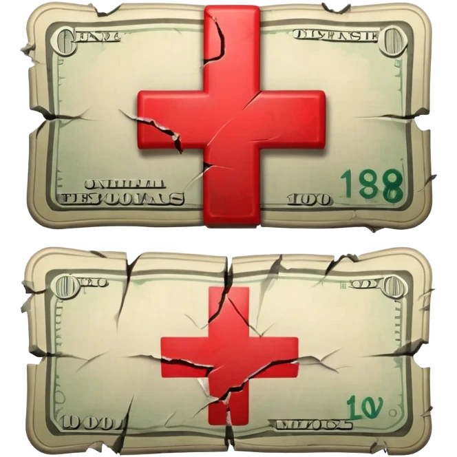 a money billet with a red cross through (x shape), like for free emoji