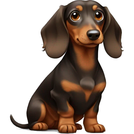 longhaired brown and tan dachshund  emoji
