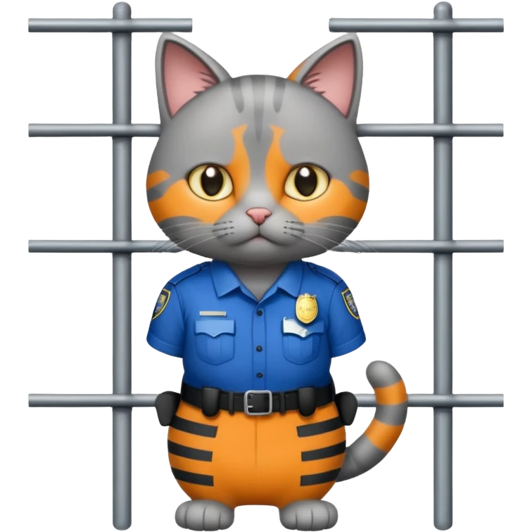 cat jail cry place with police cat emoji