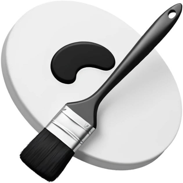 Visualize on-brand content — instantly. black white pallete preferred. brush painting on a canvas. app icon. modern, sleek, minimalistic. emoji
