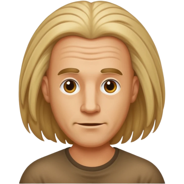bald man whose hair grows into a mane emoji