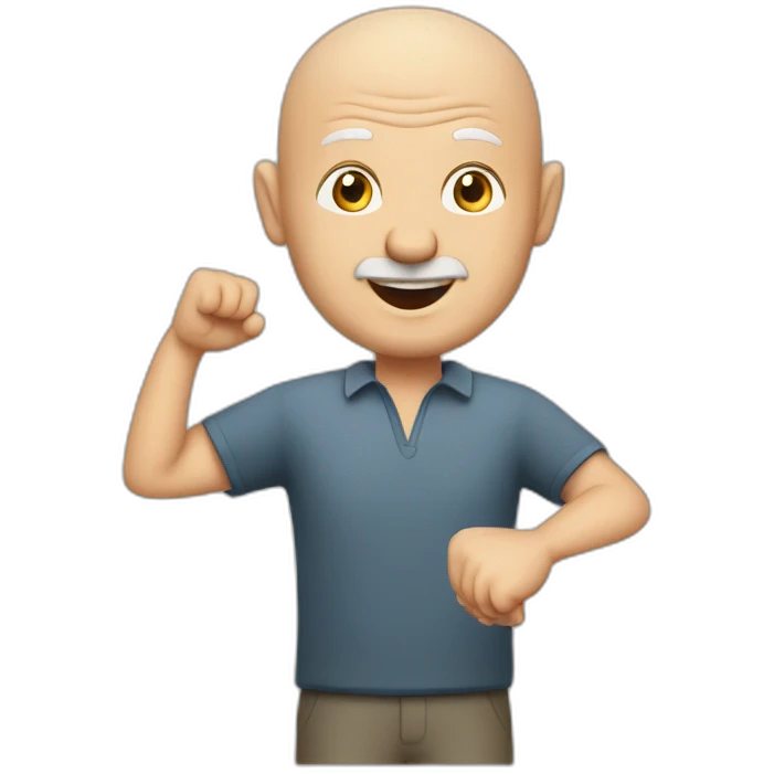 European bald IT guy in his sixties playing darts emoji