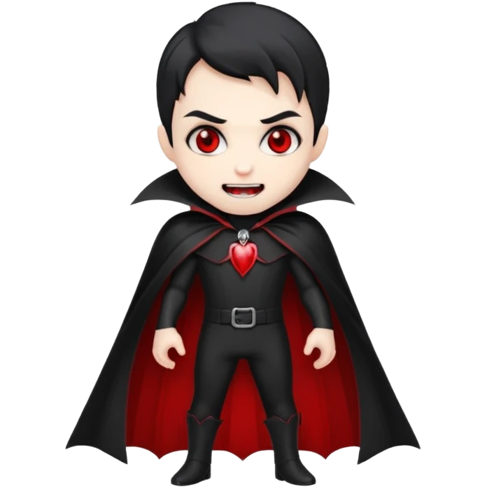 elegant vampire, chibi full body emoji