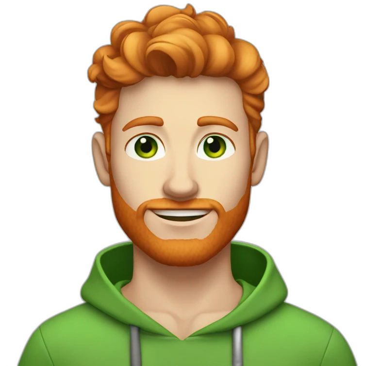 Ginger haired hunk with green eyes  emoji