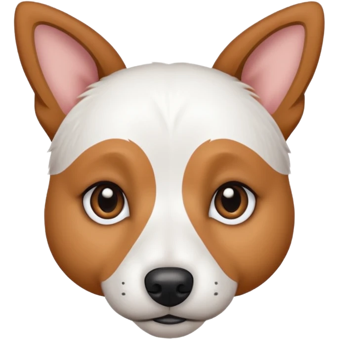 a fully white jack russell the size of a kelpie with light brown ears and a light brown patch on one eye emoji
