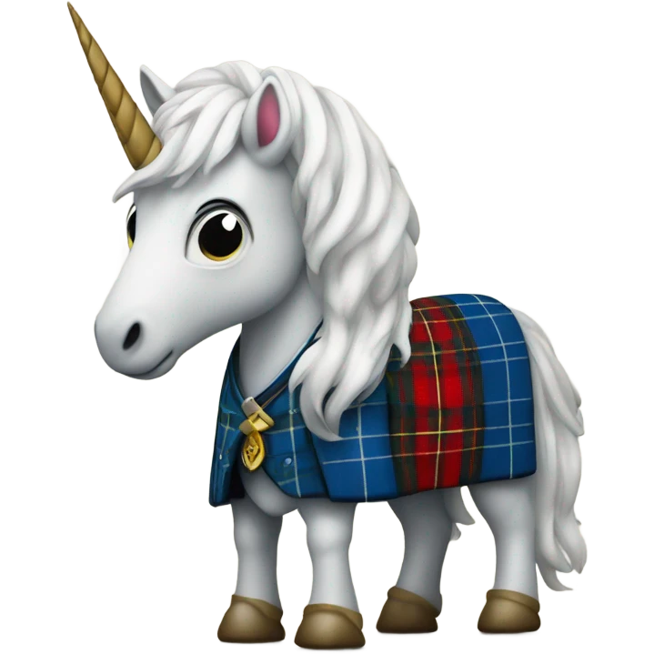 Scottish Unicorn wearing a gordon tartan kilt  emoji