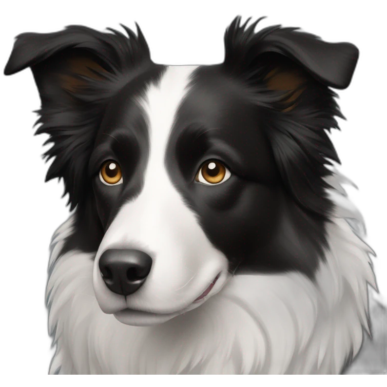 Right Black and Left White border collie  emoji