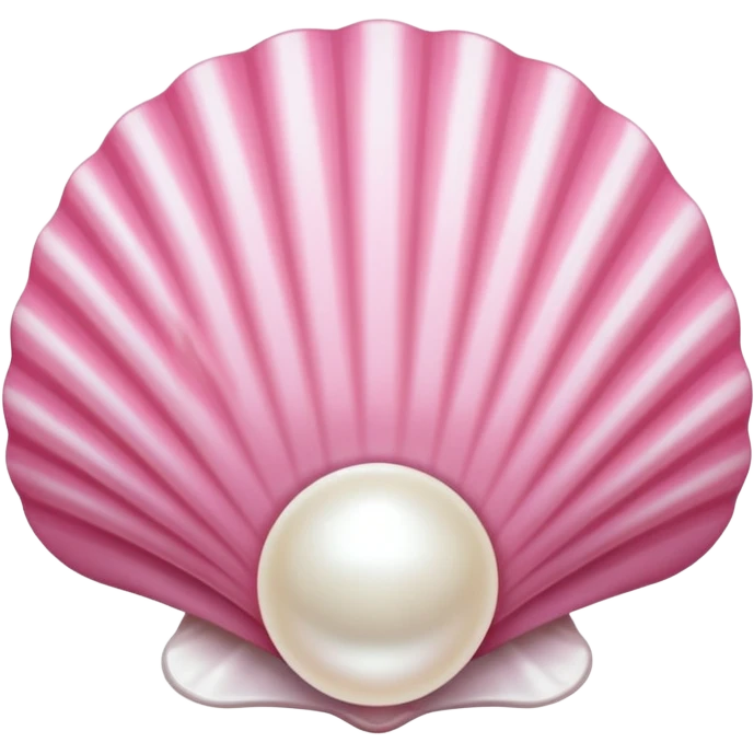 Pink and white shell with a cute little pearl sparkling  emoji